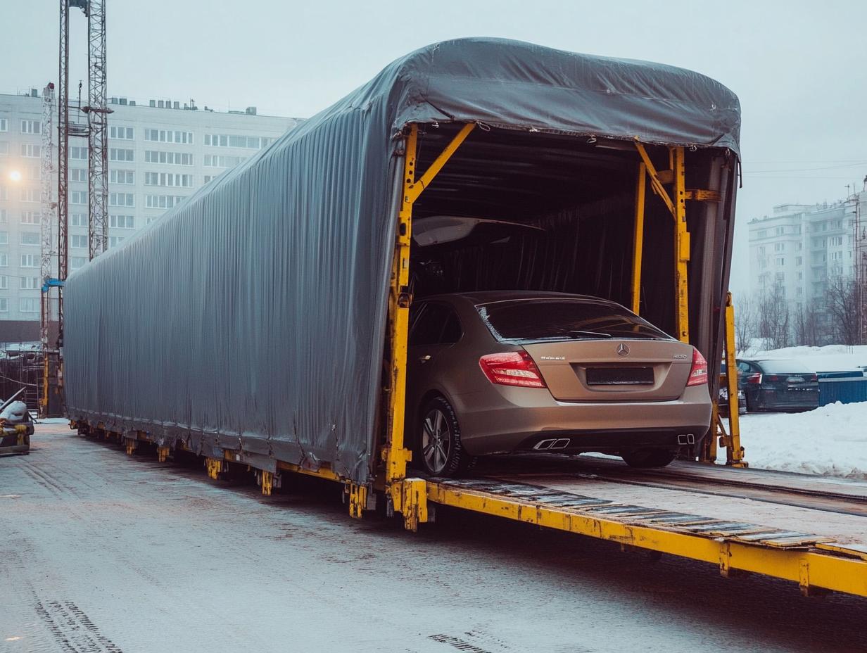 Перевозка автомобиля в крытом эвакуаторе
