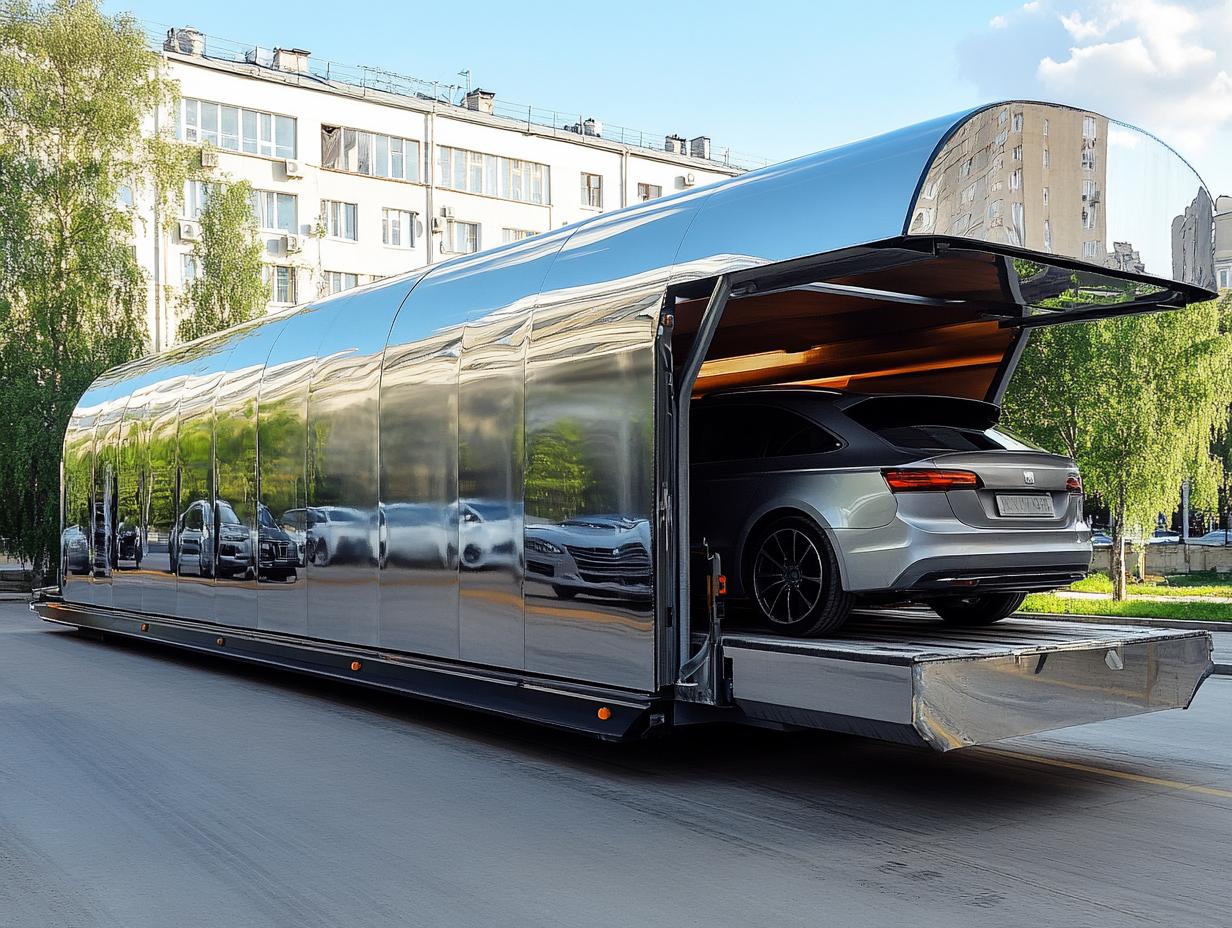 Перевозка автомобиля в крытом эвакуаторе